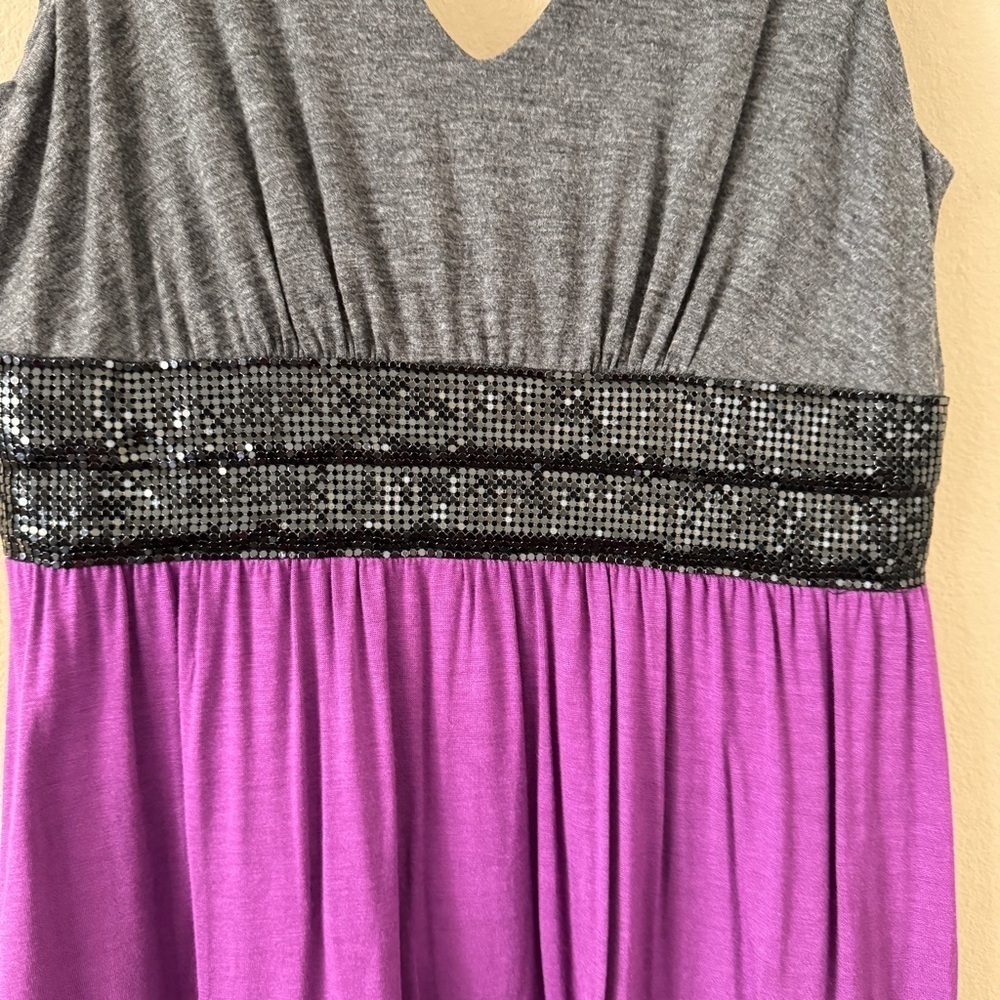 NWT Ella Moss Purple Grey Sequined Dress M - Picture 2 of 6